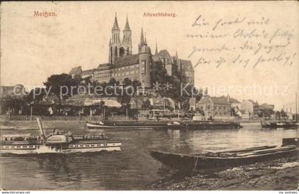 Meissen Elbe Sachsen Albrechtsburg  mit Dampfer Meissen