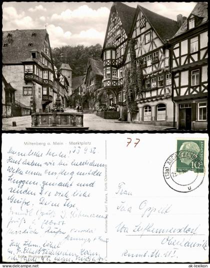 Ansichtskarte Miltenberg (Main) Marktplatz 1956
