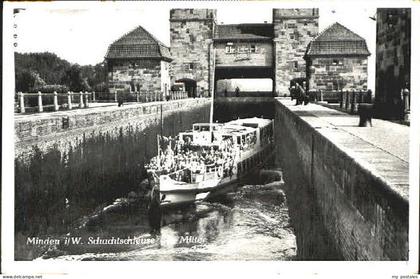 Minden Westfalen Minden Schleuse x 1956