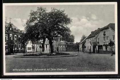 AK Mittenwalde /Mark, Salzmarkt mit Jahn-Denkmal