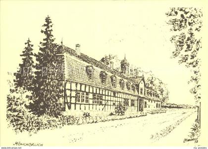 Moerfelden-Walldorf Jagdschloss Moenchbruch Zeichnung