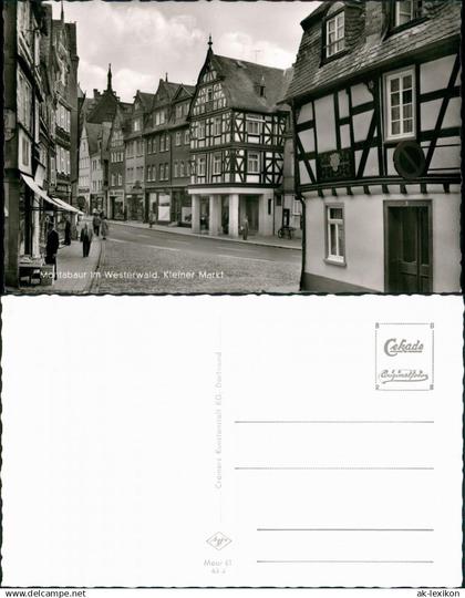 Montabaur Kleiner Markt, Personen, Geschäfte Fachwerkbauten 1963