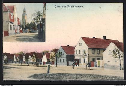 AK Fichtenberg / Mühlberg, Strassenpartie mit Bäckerei & Kolonialwarengeschäft, Ortsfehldruck!