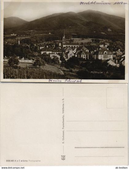 Ansichtskarte Müllheim (Baden) Panorama Totale von Müllheim i.B. 1930