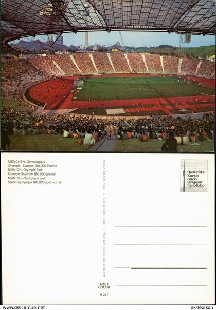 Ansichtskarte Milbertshofen-München Olympiapark Stadion Wettkampf 1976