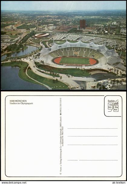 Ansichtskarte München Olympia-Stadion Football Stadium Aerial View 1972