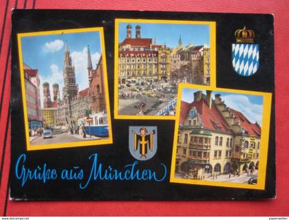 München - Mehrbildkarte "Grüße aus München" / Strassenbahn