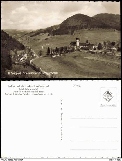 Münstertal  Ortsansicht St. Trudpert, Obermünstertal (Schwarzwald) 1960
