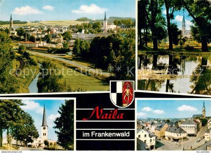 Naila Stadtpanorama Blick zur Kirche Teich