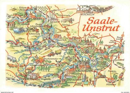 Naumburg  Saale Saale-Unstrut Landkarte Naumburg Freyburg Nebra Bad-Koesen Weiss