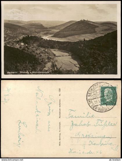 Ansichtskarte Dilsberg-Neckargemünd Panorama-Ansicht 1929