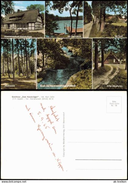 Ansichtskarte Appel-Hollenstedt MB: Gastwirtschaft Umland Teich 1981