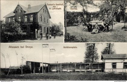 CPA Ahausen Weyhe Niedersachsen, Turner's Gasthof, H. Lehmkuhl, Schützenplatz, Garten