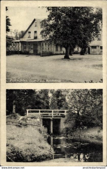 CPA Fickmühlen Bad Bederkesa Geestland Niedersachsen, Gasthof zum Bundeskrug