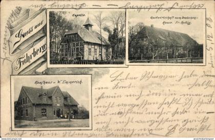 CPA Fuhrberg Burgwedel Niedersachsen, Kapelle, Kaufhaus von W. Emmerich, Gastwirtschaft
