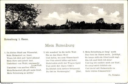 CPA Rotenburg in Hannover Rotenburg an der Wümme, Gedicht Fr. Helmke Mein Rotenburg