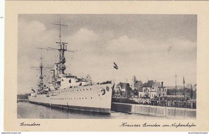 Emden, Kreuzer "Emden" im Außenhafen ngl #F8856