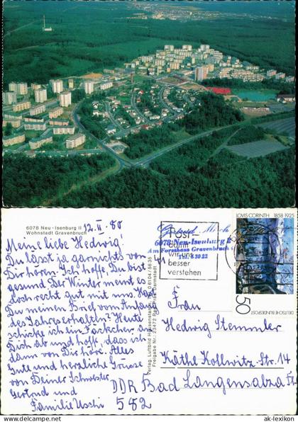 Ansichtskarte Neu-Isenburg Luftbild Wohnstadt Gravenbruch 1980