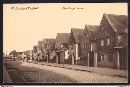 AK Dresden-Neudorf, Blick zur Moritzburger Strasse