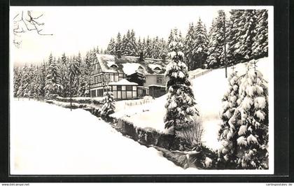AK Neudorf /Erzgeb., Deutsche Jugendherberge a. d. Vierensstrasse im Winter