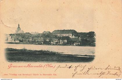 AK Bärwalde Mieszkowice Partie an der Mützel Neumark 1898 gelaufen Postkarte