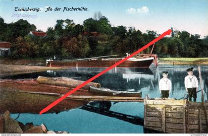 AK Tschichertzig Oder Odereck Tschicherzig Cigacice a Züllichau Sulechow Grünberg Zielona Gora Rothenburg Czerwiensk