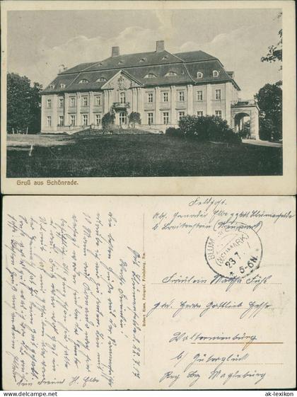 Postcard Schönrade Kr. Friedeberg Neumark Tuczno Schloß 1917