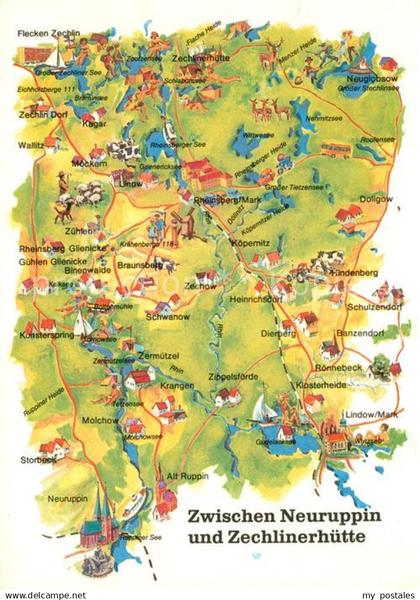 Neuruppin Lageplan zwischen Neuruppin und Zechlinerh?tte
