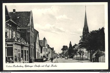 AK Nörten-Hardenberg, Göttinger Strasse mit ev. Kirche