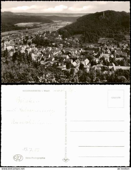 Ansichtskarte Niedermarsberg-Marsberg Panorama-Ansicht Gesamtansicht 1959