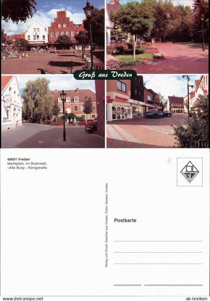 Ansichtskarte Vreden Marktplatz, Butenwall, Alte Burg, Königstraße 1981