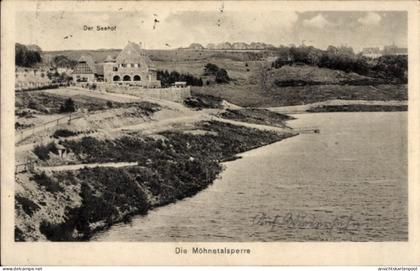 CPA Möhnesee in Westfalen, Möhnetalsperre, Der Seehof, Die Möhnetalsperre