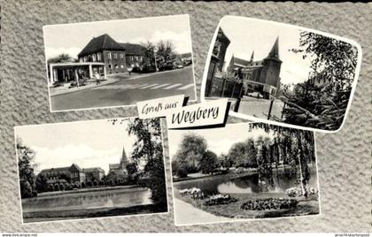 CPA Wegberg Kreis Heinsberg, Teilansichten, Park, Teich, Kirche