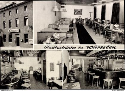 CPA Würselen Nordrhein Westfalen, Stadtschänke, Speisesaal, Bar, Außenansicht