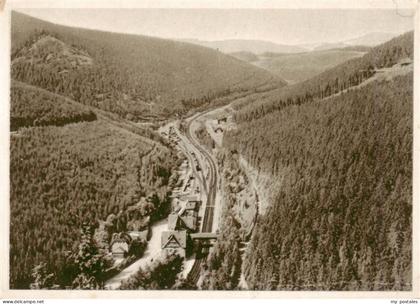 Oberhof  Thueringen Blick vom Baerenstein zum Bahnhof Oberhof