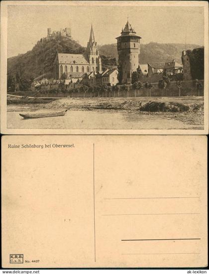 Ansichtskarte Oberwesel Ruine Schönburg bei Oberwesel 1920