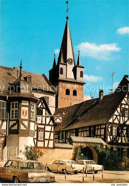 Oestrich-Winkel Mittelalterliche Fachwerkhaeuser Kirche