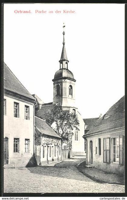 AK Ortrand, Partie an der Kirche