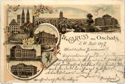 Gruss aus Oschatz - Litho