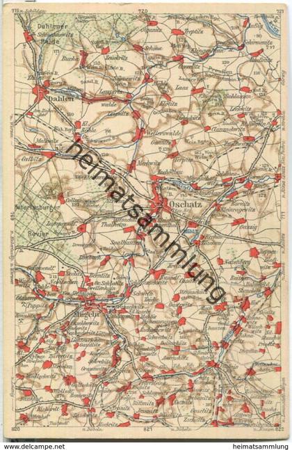 Wona-Landkarten-Ansichtskarte 770 - Oschatz - Verlag Wona Königswartha