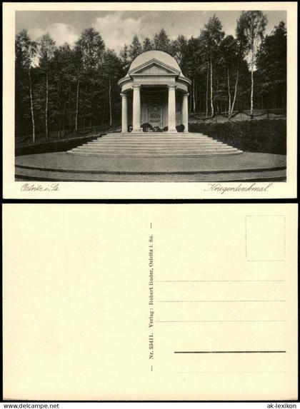 Ansichtskarte Ostritz (Oberlausitz) Wostrowc Kriegerdenkmal 1928