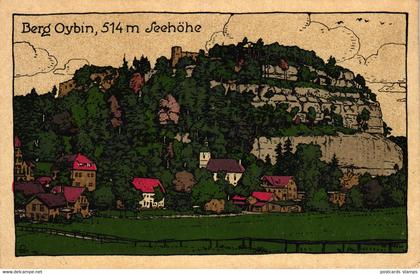 Oybin, Berg Oybin, Steindruck AK, um 1920