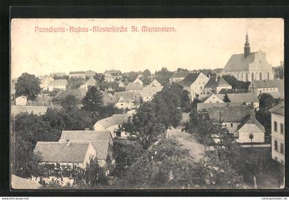 AK Panschwitz-Kuckau, Ortsansicht mit Klosterkirche St. Marienstern
