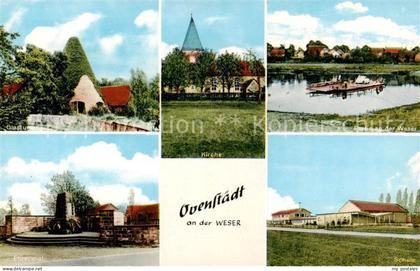 Ovenstaedt Petershagen Glasturm Kirche Partie an der Weser Ehrenmal Schule