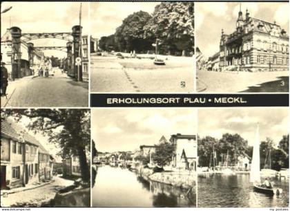 Plau See Plau Mecklenburg Platz Marktplatz  x 1970