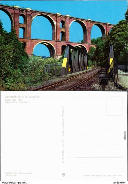 Jocketa-Pöhl Elstertalbrücke (erbaut 1846-51 - Länge 280 m, Höhe 68 m) 1981