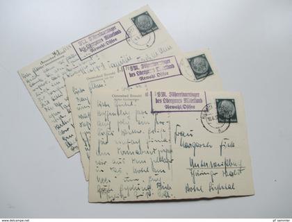 3 AK Pommern Stempel: J.M.Führerinnenlager des Obergaues Mittelland Rewahl / Ostsee. Ehemalige deutsche Gebiete!