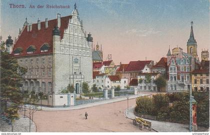 AK Thorn Torun An der Reichsbank a Barbarken Weißhof Schönwalde Mocker Katharinenflur Feldpost Stierling Mülhausen Elsaß