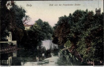 CPA Słupsk Stolp Pommern, Blick von der Präsidenten-Brücke