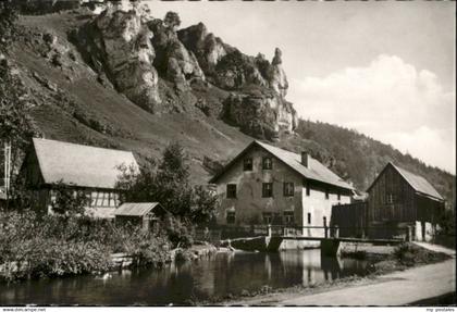 Pottenstein Oberfranken Pottenstein Muehle Bruecke *